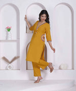 Thumbnail for Miravan Womens Yellow Kurta And Palazzo Set - Dista