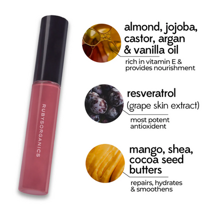 Ruby's Organics Lip Oil Gloss - Grapevine - Distacart