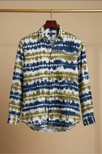 Thumbnail for Grove — Olive Indigo Shibori Cotton Shirt by Hilo Design - Dista