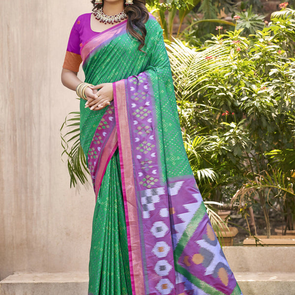 Astita Pochampalli Silk Purple Saree