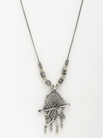 Thumbnail for NVR Women's Silver-Toned German Silver Oxidised Pendant with Chain - Distacart