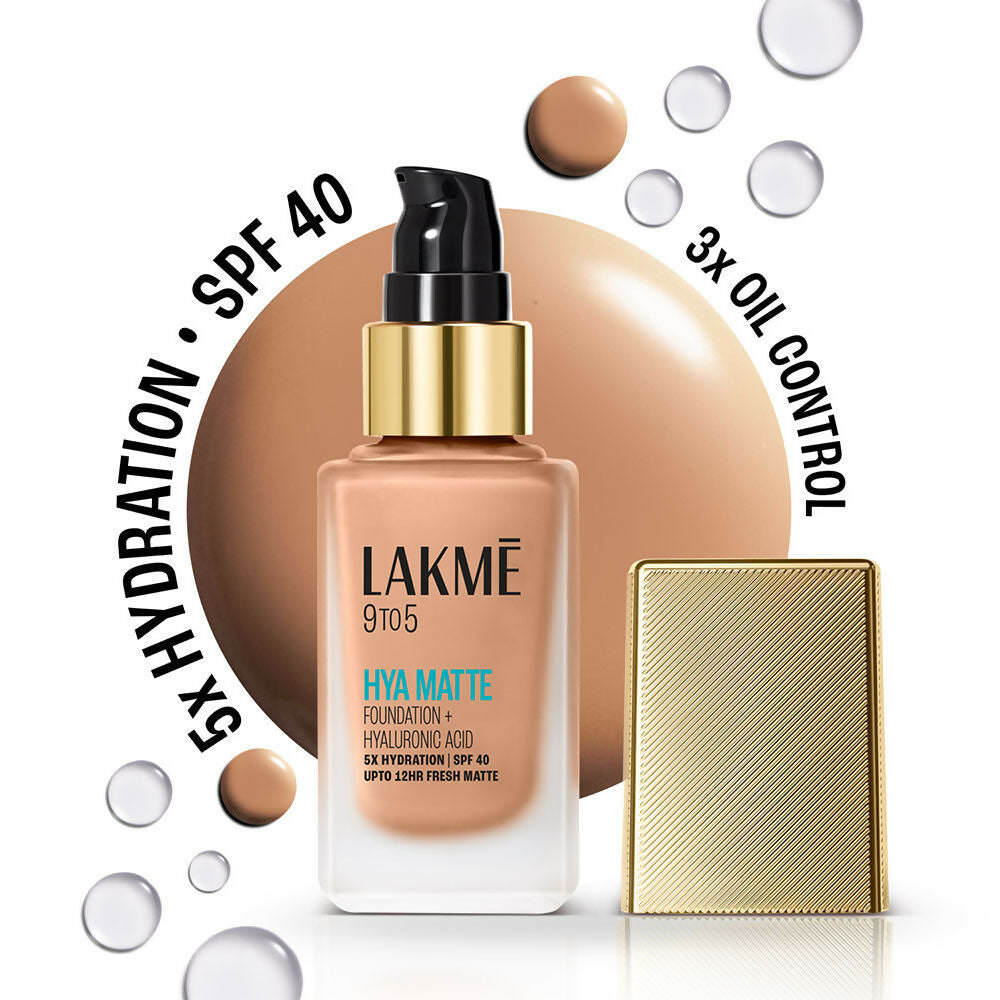 Lakme 9 To 5 Hya Matte Foundation + Hyaluronic Acid - Cool Cinnamon - Distacart