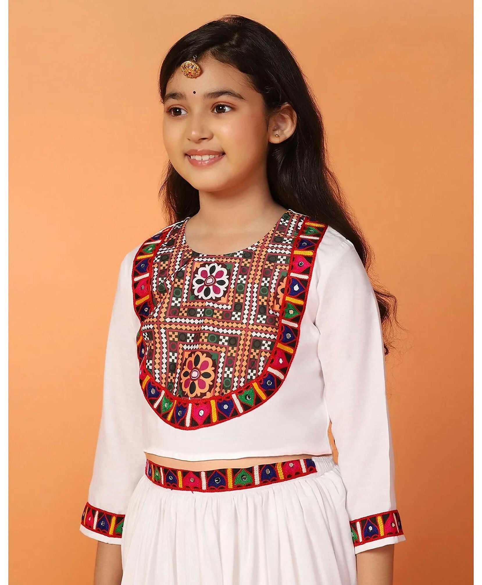 Joban Fashion Girl's White Color Lehenga Choli