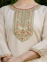 Thumbnail for The52 Women's Beautiful Rayon Fabric Embroidery Work Straight Kurta Pant and Dupatta Set - Distacart