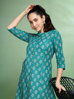 Thumbnail for Sangria Printed Pure Cotton Kurta - Distacart