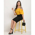 Thumbnail for Aastha Fashion Women's Yellow Polyester Solid Casual Top - Distacart