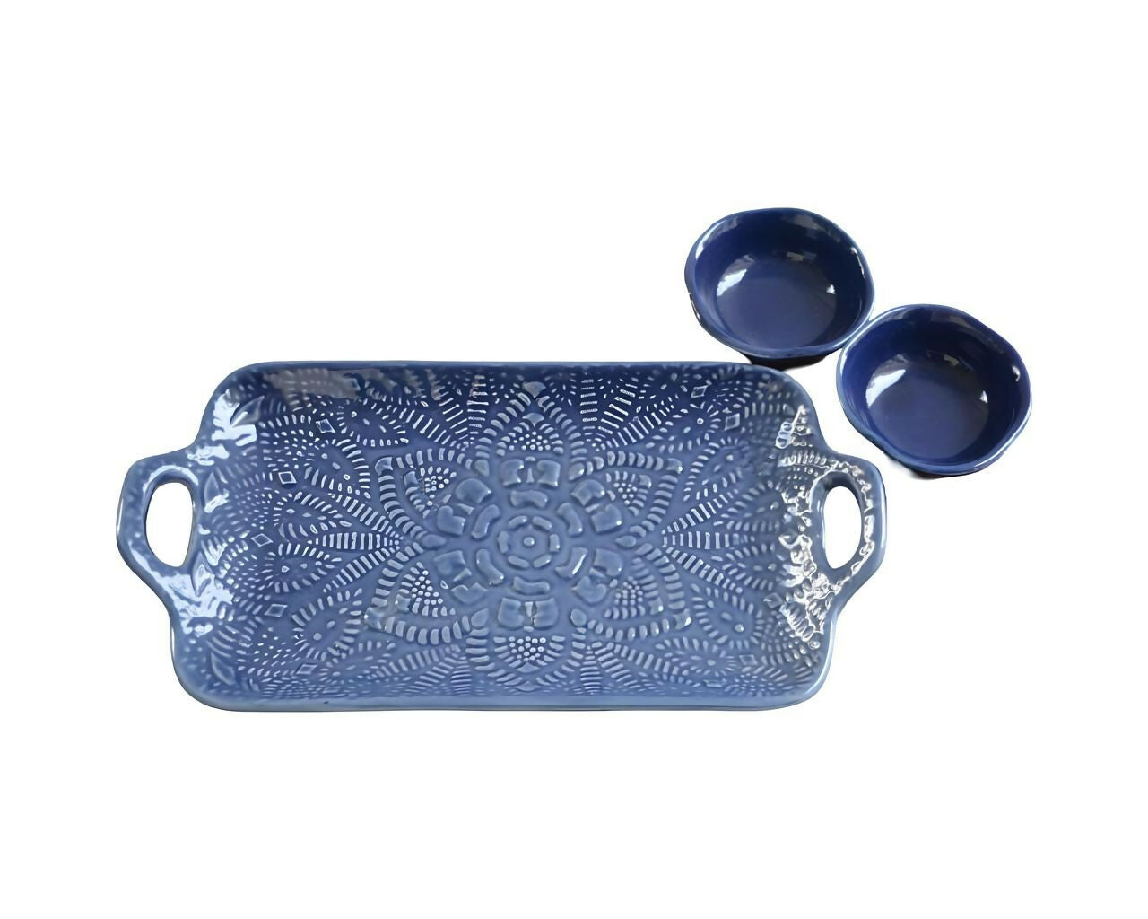Collectibles India Flower Bloom Platter with Dip Bowls - Distacart