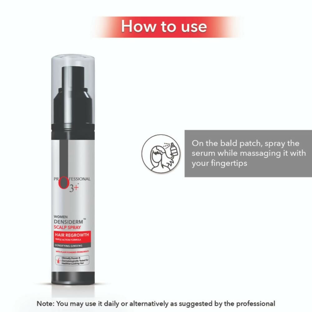 Professional O3+ Women Densiderm Hair Growth Scalp Serum Spray For Anti Hair Loss With Ginseng - Distacart