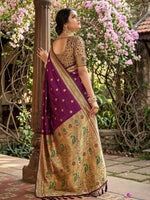 Thumbnail for Shree Shyam Fashion Wine Soft Silk Saree - Dista