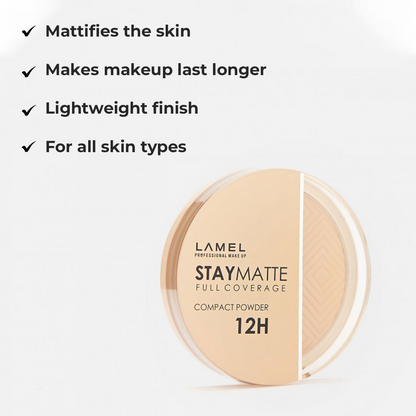 Lamel Stay Matte Full Coverage Compact Powder - 404 Beige - Distacart
