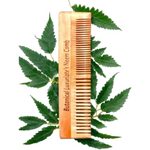 Thumbnail for Botanical Luxuriate 100% Pure Neem Wood Comb Dual Tooth With Soft Edges - Dista