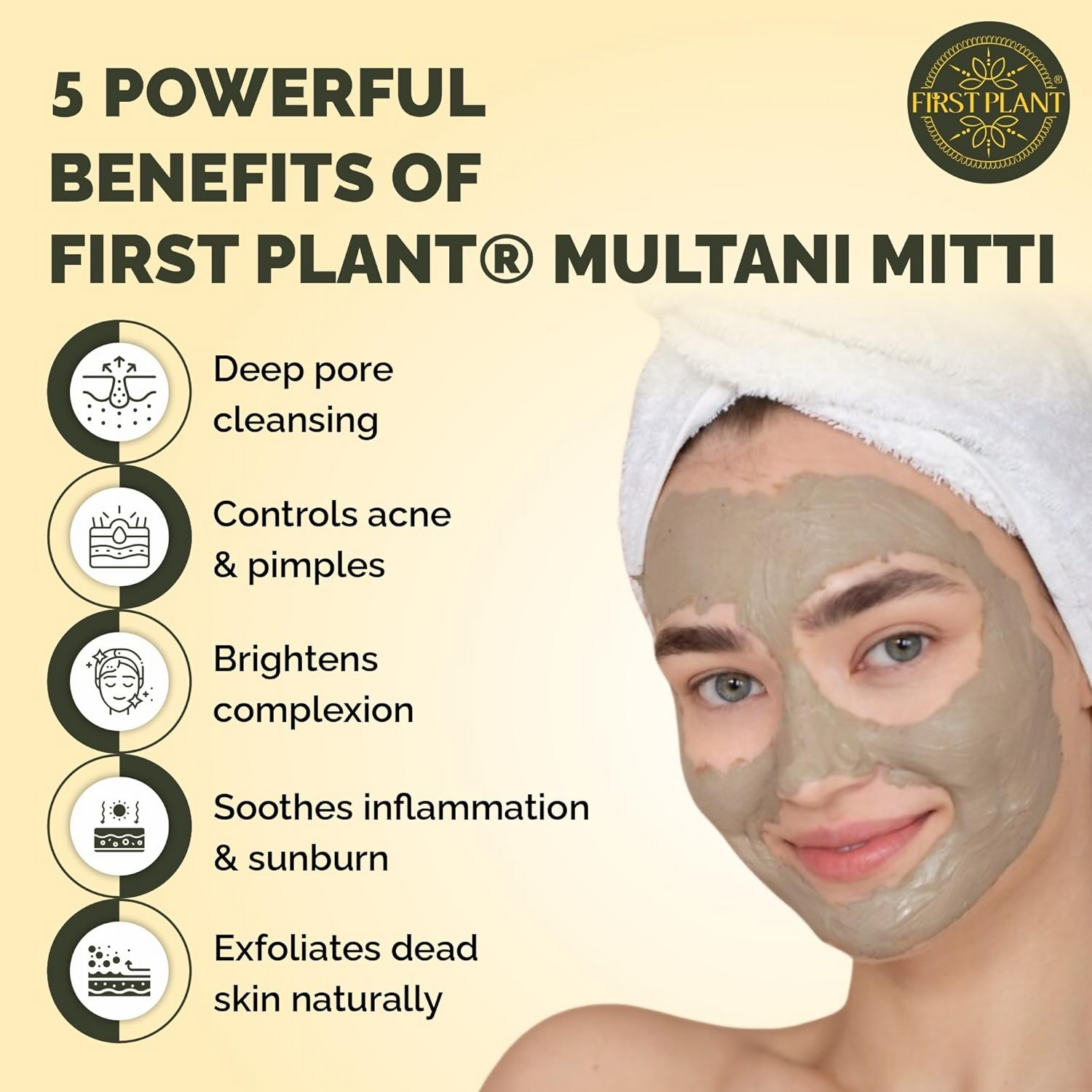 First Plant Multani Mitti Powder For Face Pack & Glowing Skin - Distacart