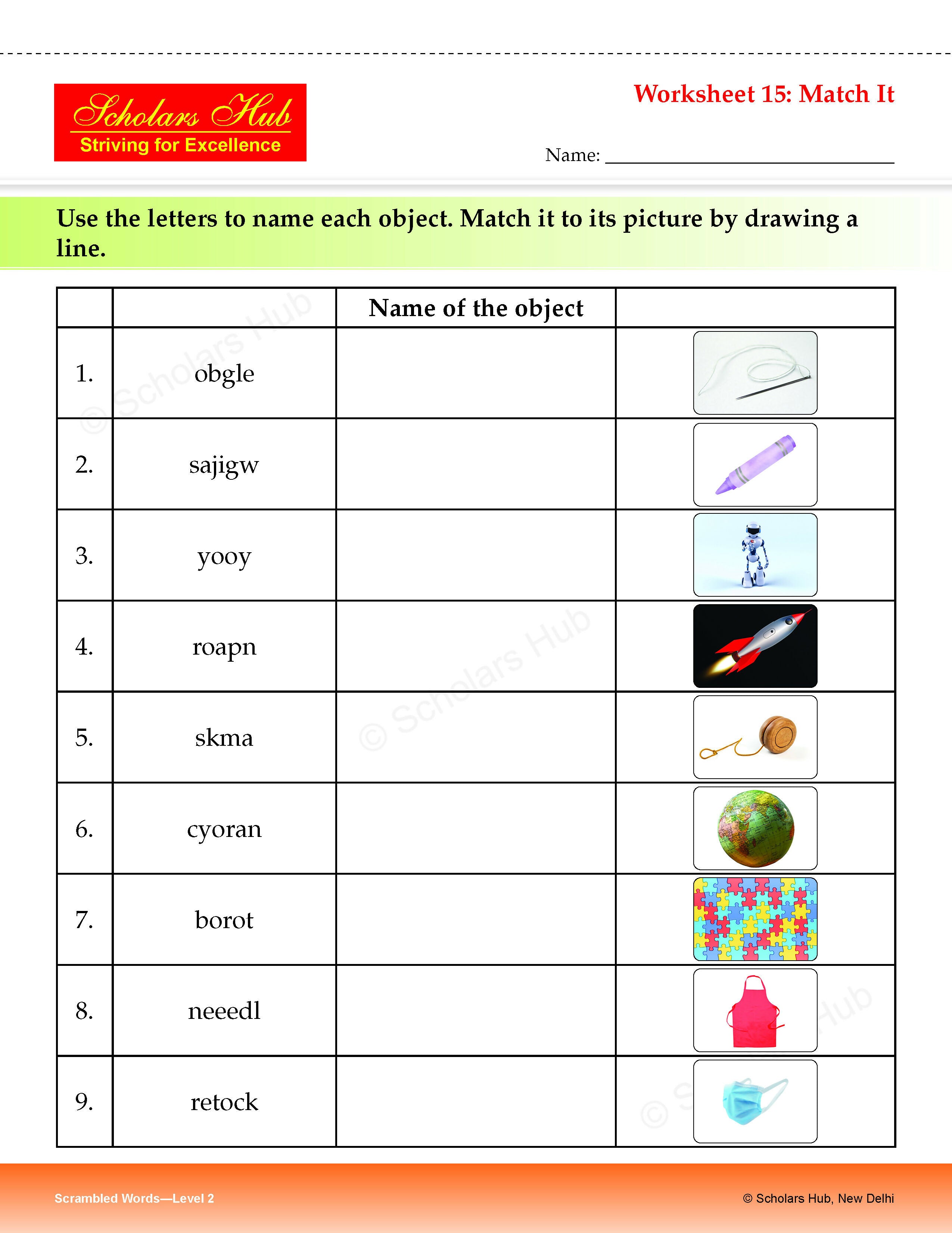 Step By Step Skills Scrambled Words-2Tearble Colourful Worksheets) - Dista