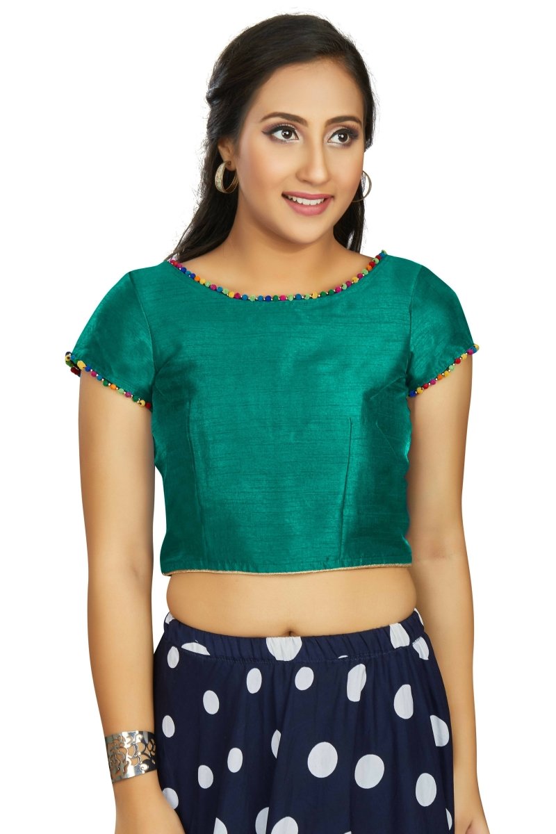 Aastha Fashion Women's Sea Green Art Silk Designer Party Wear Readymade Blouse - Distacart