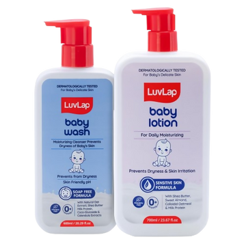 LuvLap Baby Wash + Baby Lotion Combo Set - Distacart