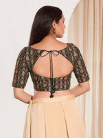Thumbnail for Joban Fashion Black Viscose Rayon Padded Blouse With Sweetheart Neck Elbow Sleeves - Distacart