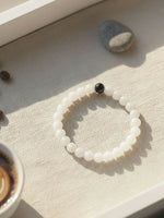 Thumbnail for NVR Unisex White & Black Crystal Beaded Bracelet - Distacart