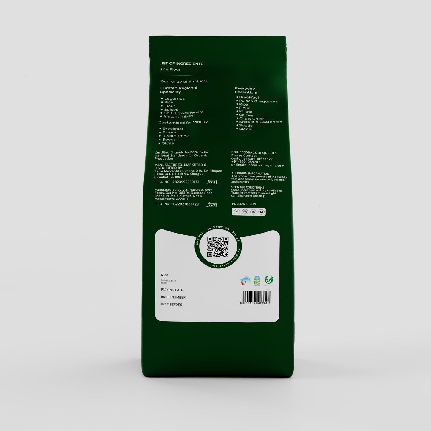 3 - Organic Rice Flour - 450gm