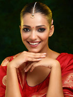 Thumbnail for Ruby Raang Gold Polished Gold Kundan Maang Tikka