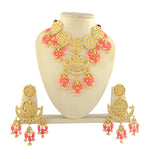 Thumbnail for Joban Fashion Women Golden White Pink Necklace Set - Distacart