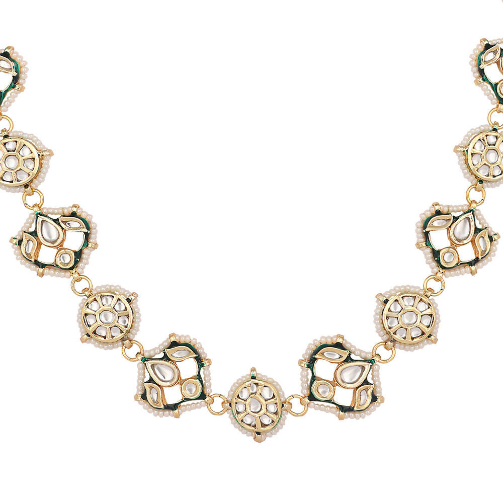 Nuyug 22K Gold Plated Kundan Ornate Royal Matha Patti