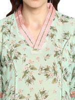 Thumbnail for Ahalyaa Women's Yellow Geogette Digital Print Kurta - Distacart