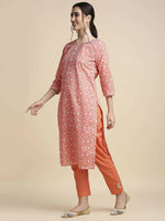 Thumbnail for Anubhutee Women's Cotton Regular Orange Kurta - Distacart