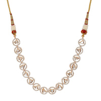 Thumbnail for Patti Shapped Kundan and Round Diamond Neckpiece (Gold) - Ruby Raang - Distacart