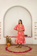 Thumbnail for Joban Fashion Pink Tie & Dye Cotton Dress - Distacart