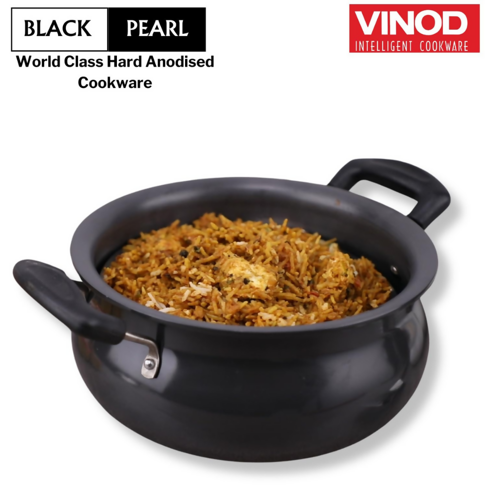 Vinod Black Pearl Hard Anodised Non Stick Handi with Lid - Dista