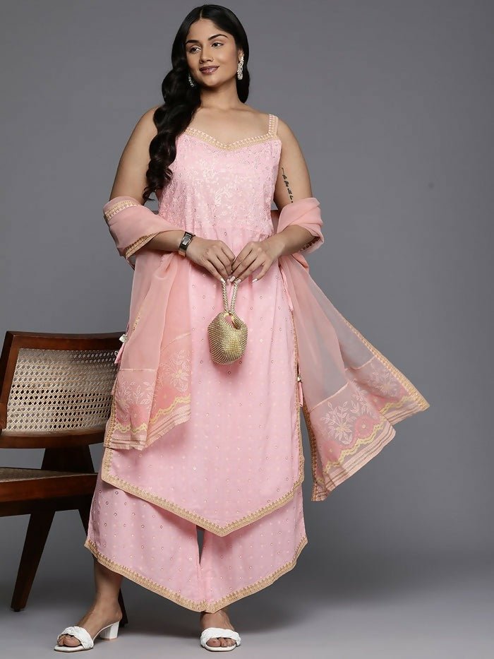 Ahalyaa Women's Traditional wear Kurta Set - Pink - Distacart
