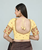 Thumbnail for Joban Fashion Women's Light Yellow Embroidered Stitched Blouse