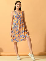 Thumbnail for Myshka Women's Yellow Wrap Party Dress - Distacart