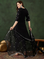 Thumbnail for Sangria Embroidered Kurta & Trouser With Dupatta
