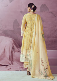 Thumbnail for Yellow Muslin Cotton Printed Trendy Salwar Kurta Set - Emponline - Distacart