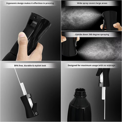 Bronson Professional Hair Spray Bottle Refillable Continuous Ultra Fine Water Mist - Dista