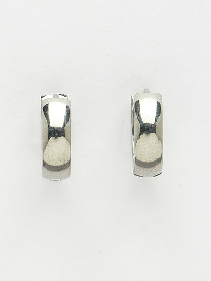 NVR Men's Silver-Plated Stainless Steel Hoop Earrings - Distacart