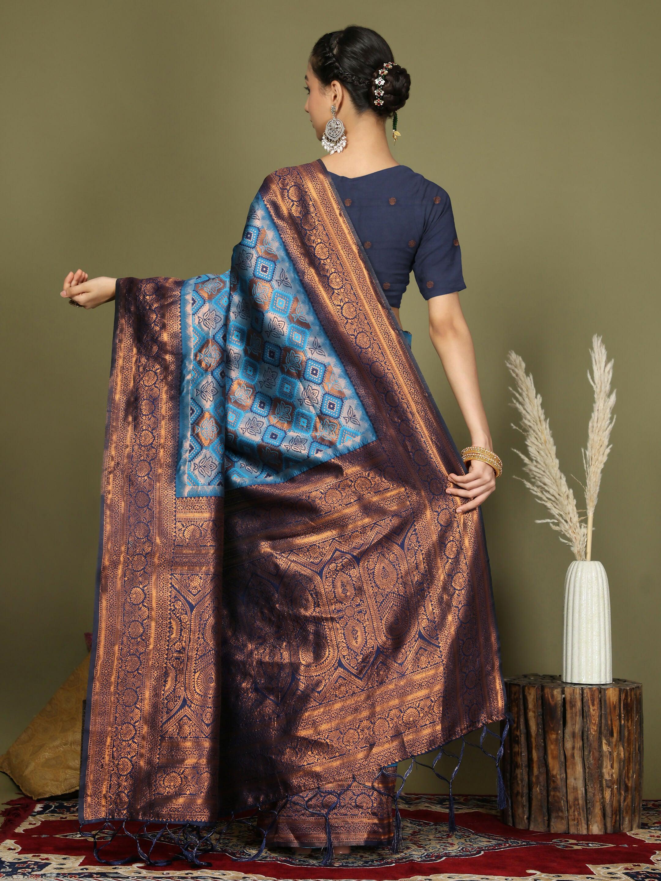 Astita Lichi Silk Sky Blue Saree