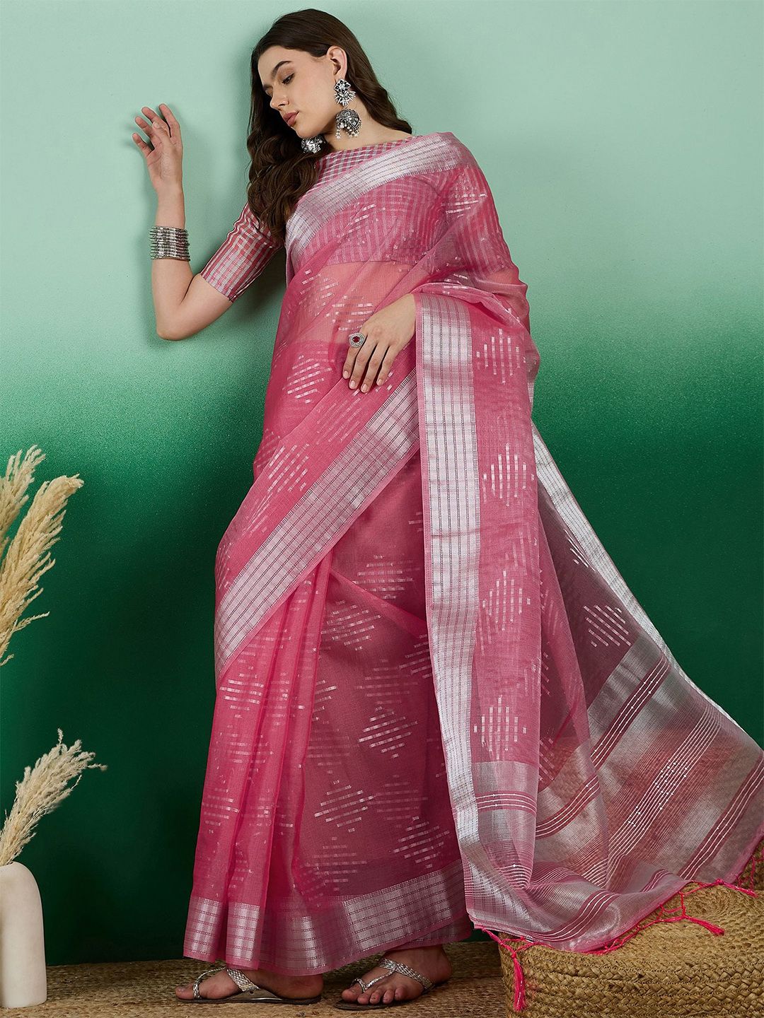 Mitera Woven Design Zari Organza Banarasi Saree - Distacart
