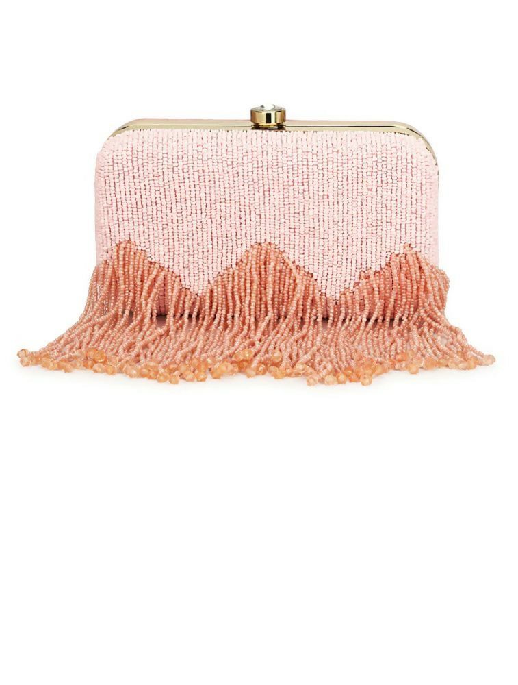 Joban Fashion Women Embellished Box Clutch - Peach