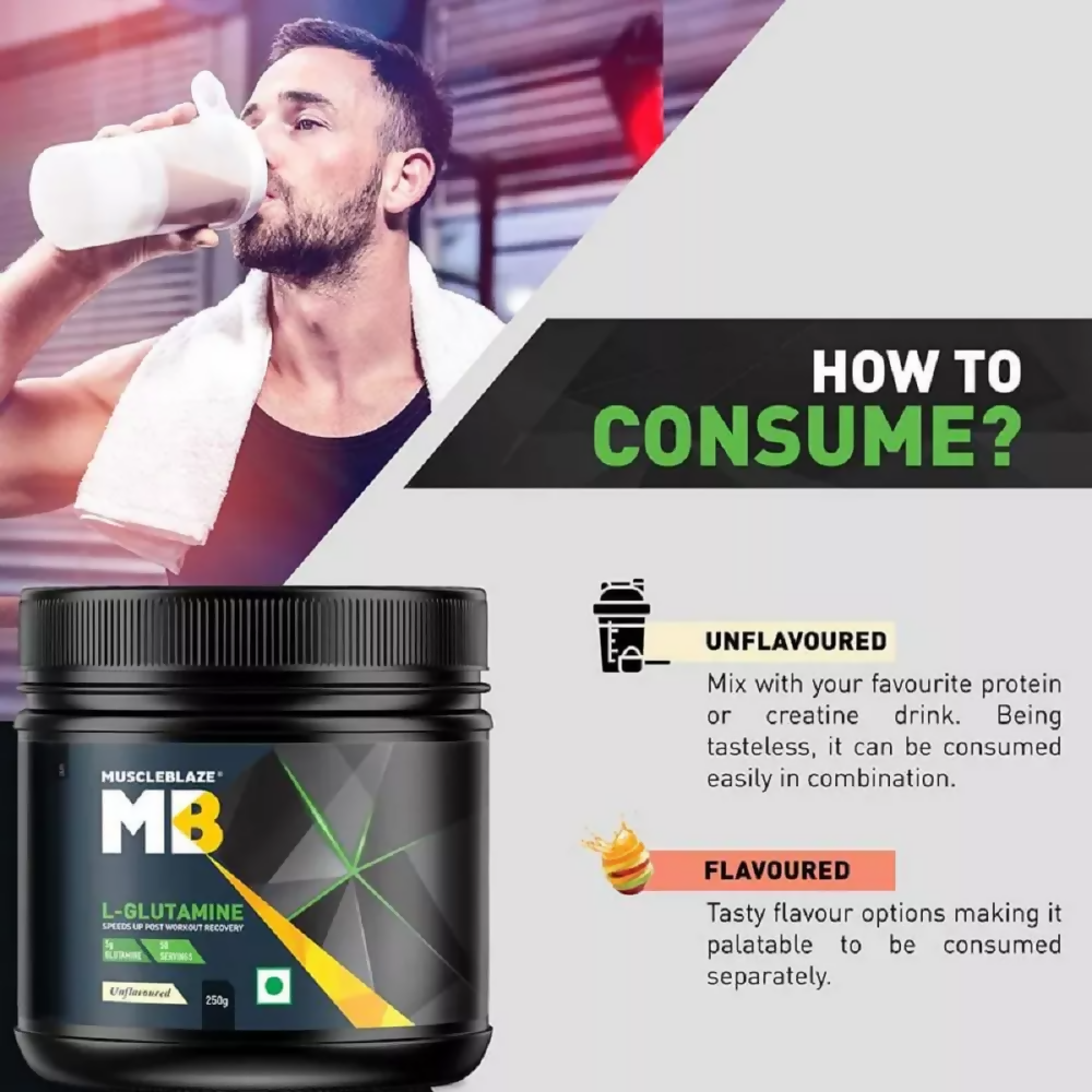 MuscleBlaze L - Glutamine Unflavored - Distacart