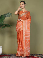 Thumbnail for Astita Cotton Orange Saree