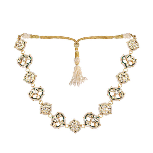 Nuyug 22K Gold Plated Kundan Ornate Royal Matha Patti