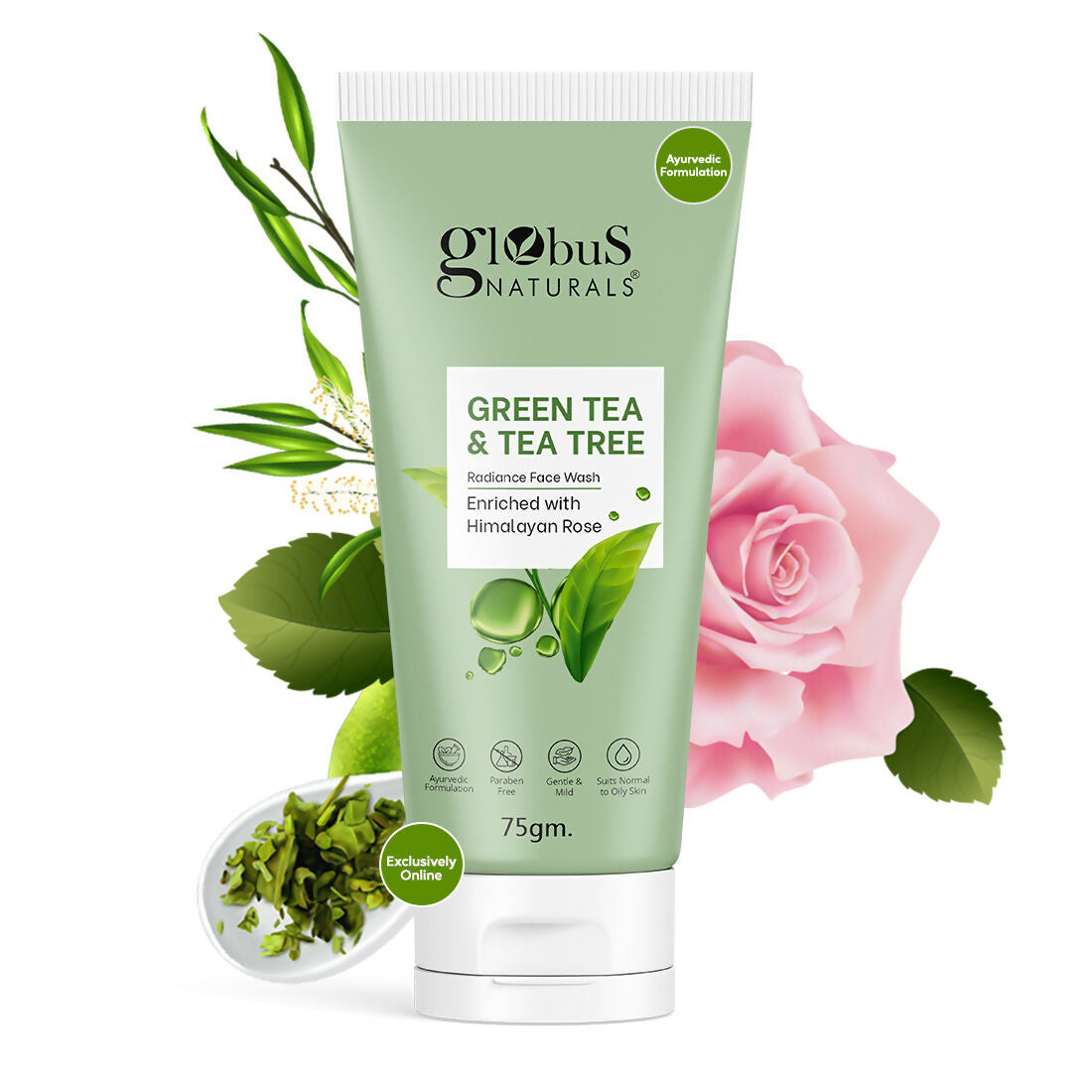 Globus Naturals Green Tea & Tea Tree Face Wash