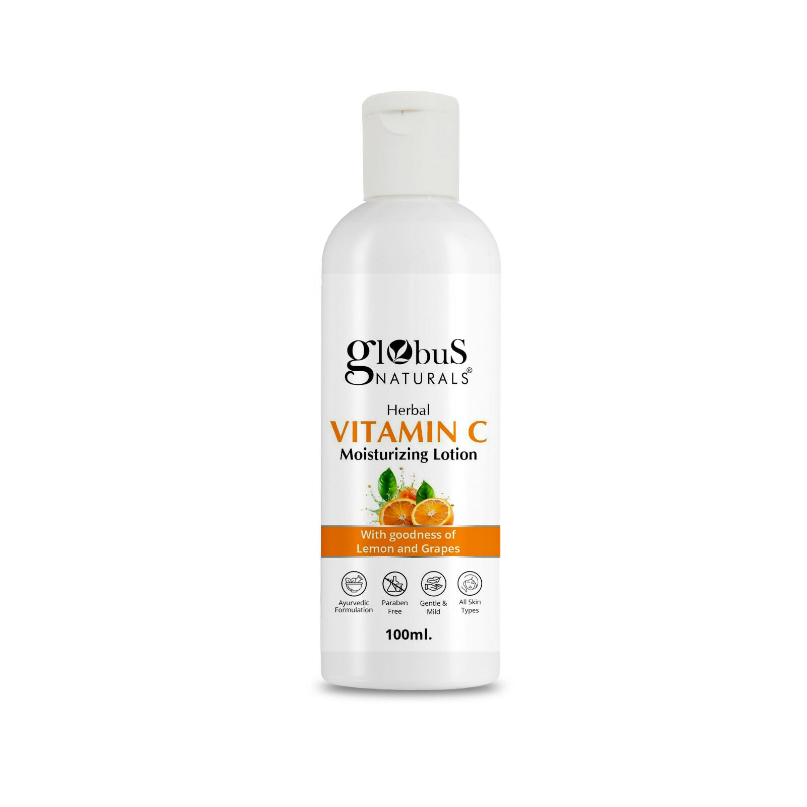 Globus Naturals Herbal Vitamin C Moisturizing Body Lotion For Skin Brightening & Nourishment, Glowing & Youthful Skin, All Skin Types - Distacart
