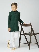 Thumbnail for Joban Fashion Kids Island Full Sleeves Cotton Kurta and Pyjama Set with Sequin work - Green - Distacart
