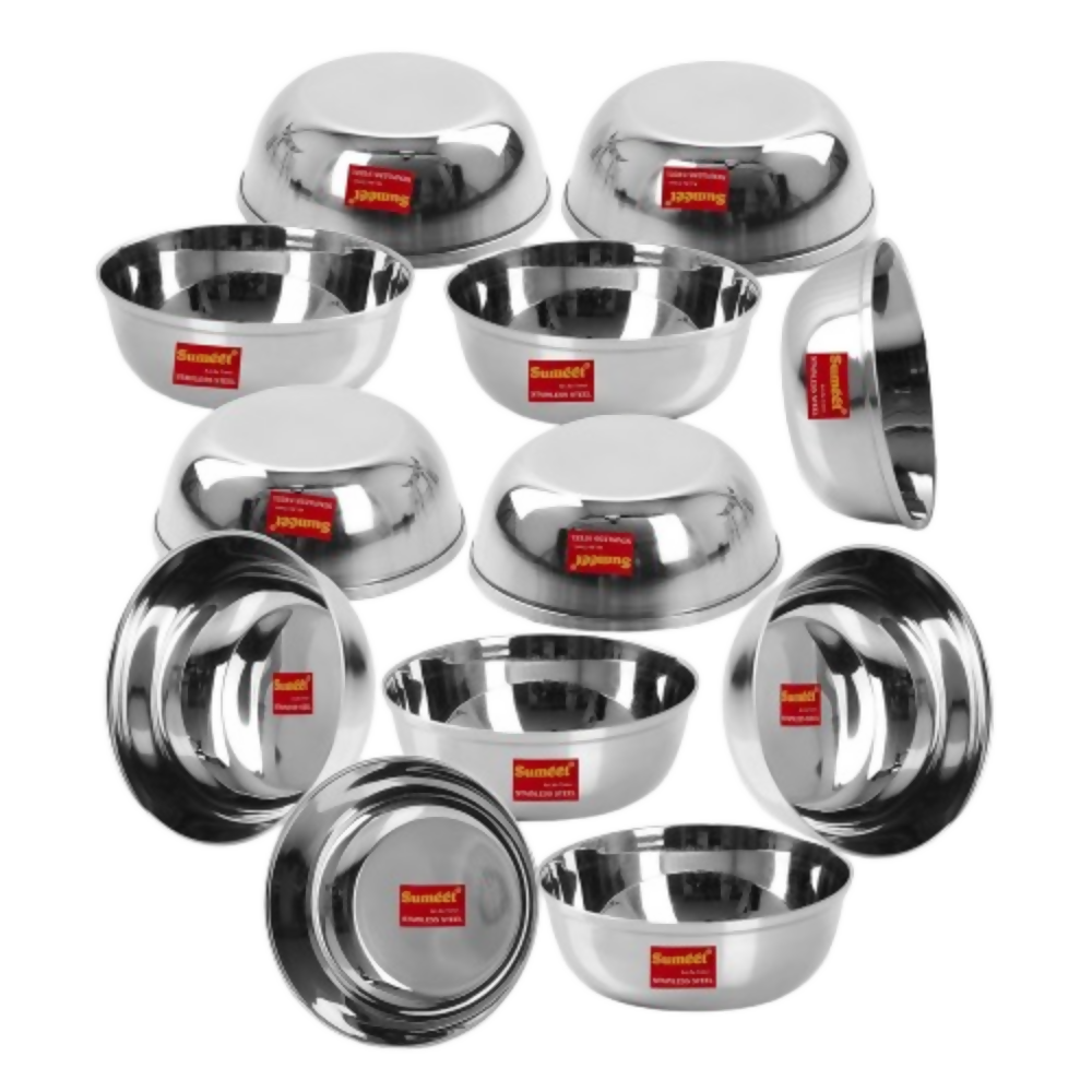 Sumeet Stainless Steel Heavy Gauge Bowl Wati Set - 200 ml - Dista