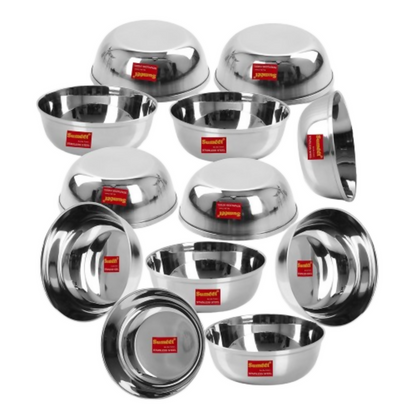 Sumeet Stainless Steel Heavy Gauge Bowl Wati Set - 200 ml - Dista