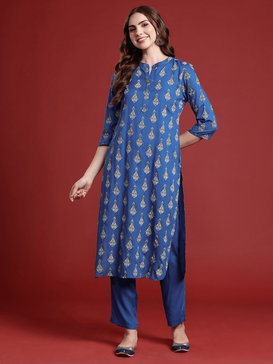 Anouk Women Ethnic Motifs Printed Regular Kurta with Trousers - Distacart