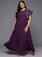 Thumbnail for Ahalyaa Women's Traditional wear Ethnic Dress - Burgundy - Distacart